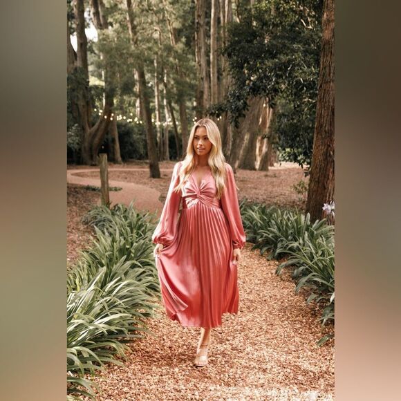 Petal & Pup Noelle Twist front pleated midi dress XS NEW $98 - Picture 4 of 11